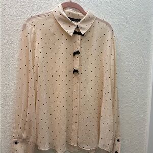 Cream Polka Dot Women’s Zara Shirt